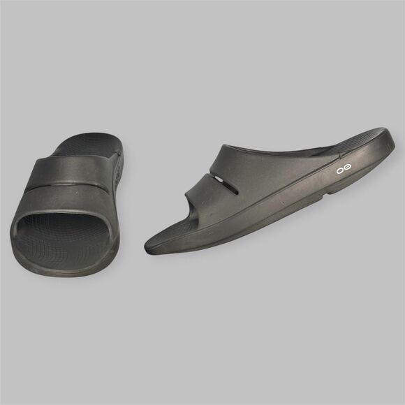 Oofos Ooahh Shoes Mens Size 14 Sandals Black Comfort Recovery Orthopedic - Picture 1 of 15